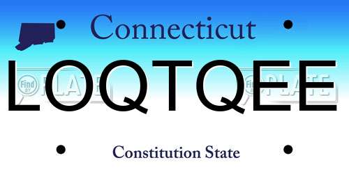 LOQTQEE Connecticut License Plate