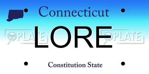 LORE Connecticut License Plate