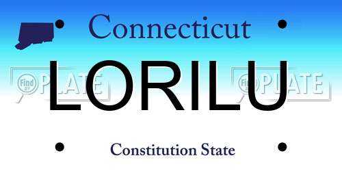 LORILU Connecticut License Plate