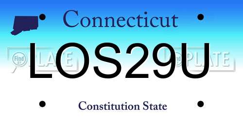 LOS29U Connecticut License Plate