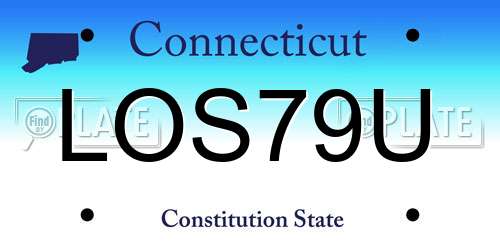 LOS79U Connecticut License Plate