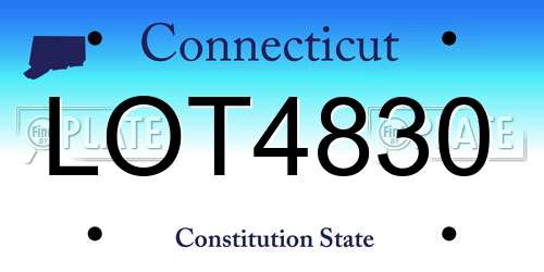 LOT4830 Connecticut License Plate