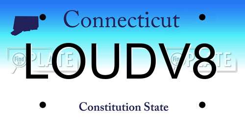 LOUDV8 Connecticut License Plate