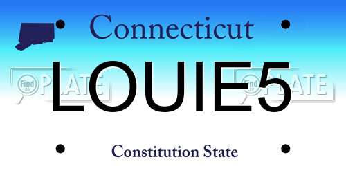 LOUIE5 Connecticut License Plate