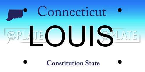 LOUIS Connecticut License Plate