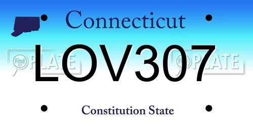 LOV307 Connecticut License Plate