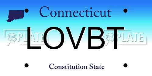 LOVBT Connecticut License Plate