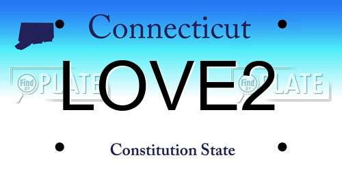 LOVE2 Connecticut License Plate