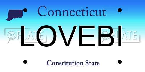 LOVEBI Connecticut License Plate