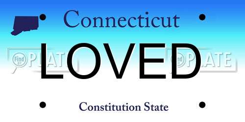 LOVED Connecticut License Plate