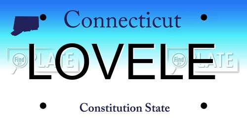LOVELE Connecticut License Plate