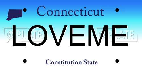 LOVEME Connecticut License Plate