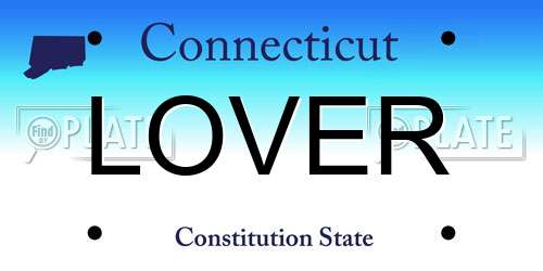 LOVER Connecticut License Plate