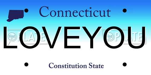 LOVEYOU Connecticut License Plate