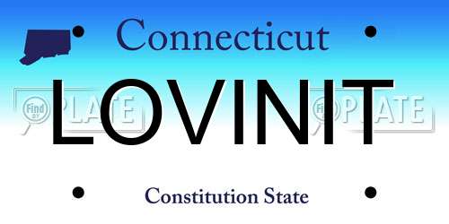 LOVINIT Connecticut License Plate