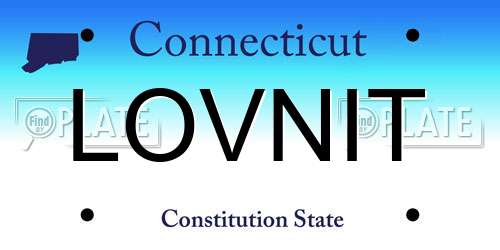 LOVNIT Connecticut License Plate