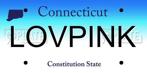 LOVPINK Connecticut License Plate
