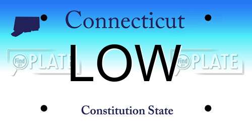LOW Connecticut License Plate
