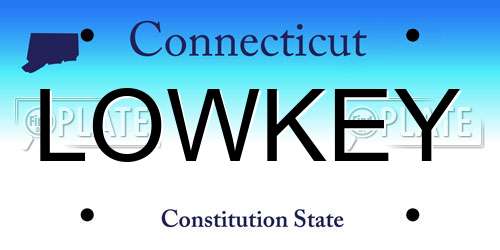 LOWKEY Connecticut License Plate