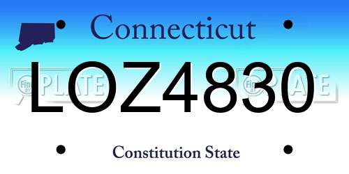 LOZ4830 Connecticut License Plate