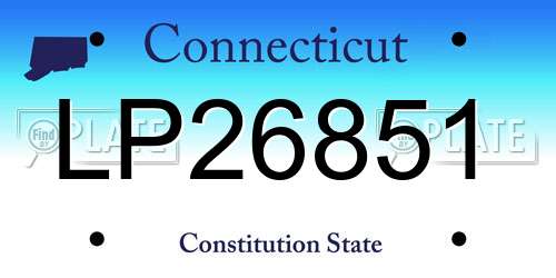 LP26851 Connecticut License Plate
