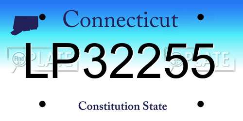 LP32255 Connecticut License Plate