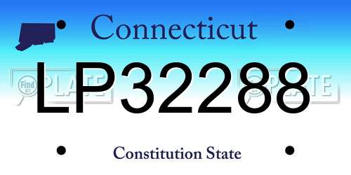 LP32288 Connecticut License Plate