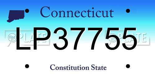LP37755 Connecticut License Plate
