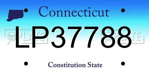 LP37788 Connecticut License Plate
