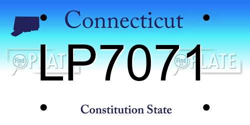 LP7071 Connecticut License Plate