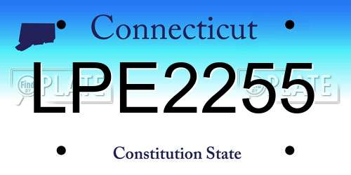 LPE2255 Connecticut License Plate