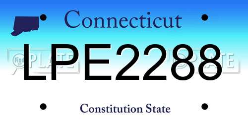 LPE2288 Connecticut License Plate