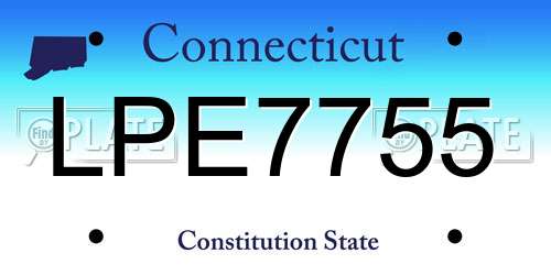 LPE7755 Connecticut License Plate