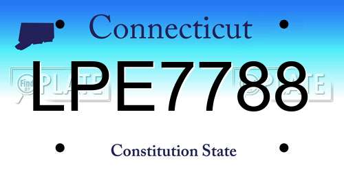 LPE7788 Connecticut License Plate
