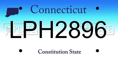 LPH2896 Connecticut License Plate