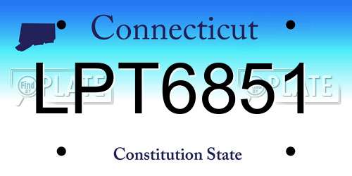 LPT6851 Connecticut License Plate