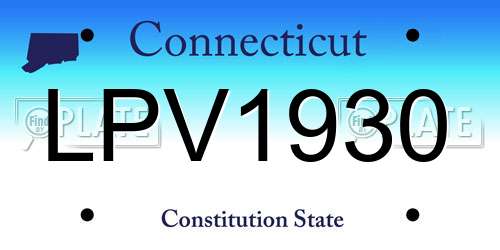 LPV1930 Connecticut License Plate
