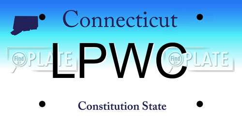 LPWC Connecticut License Plate