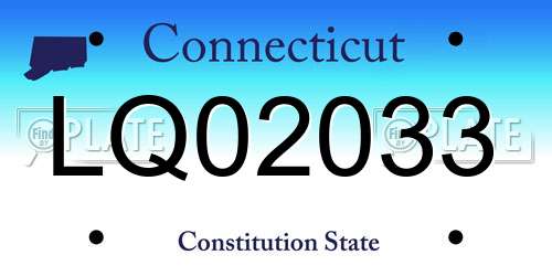 LQ02033 Connecticut License Plate