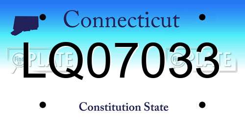 LQ07033 Connecticut License Plate