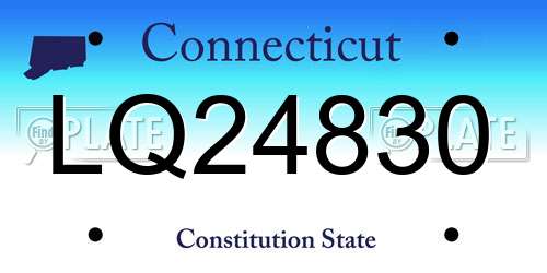 LQ24830 Connecticut License Plate