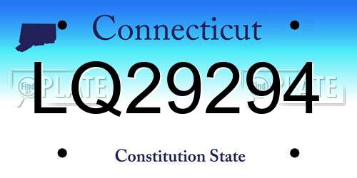 LQ29294 Connecticut License Plate