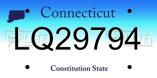 LQ29794 Connecticut License Plate