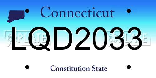 LQD2033 Connecticut License Plate
