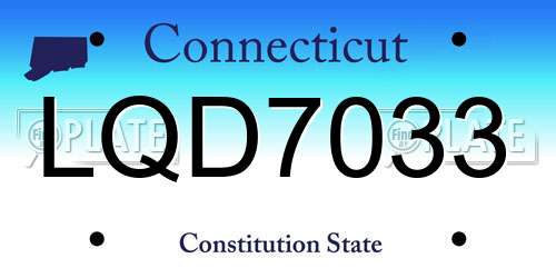 LQD7033 Connecticut License Plate