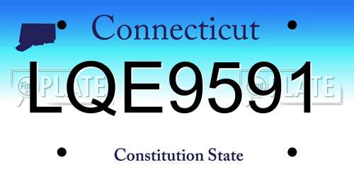 LQE9591 Connecticut License Plate