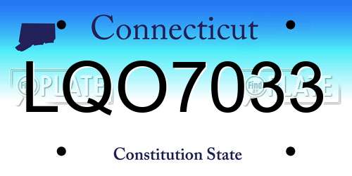 LQO7033 Connecticut License Plate
