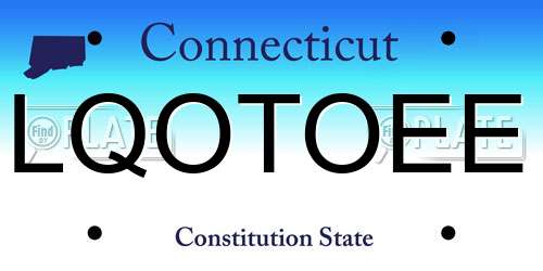 LQOTOEE Connecticut License Plate
