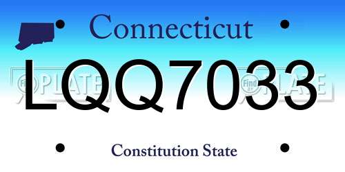 LQQ7033 Connecticut License Plate