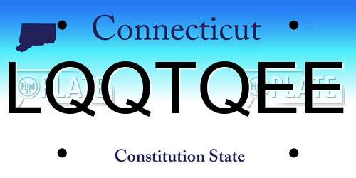 LQQTQEE Connecticut License Plate